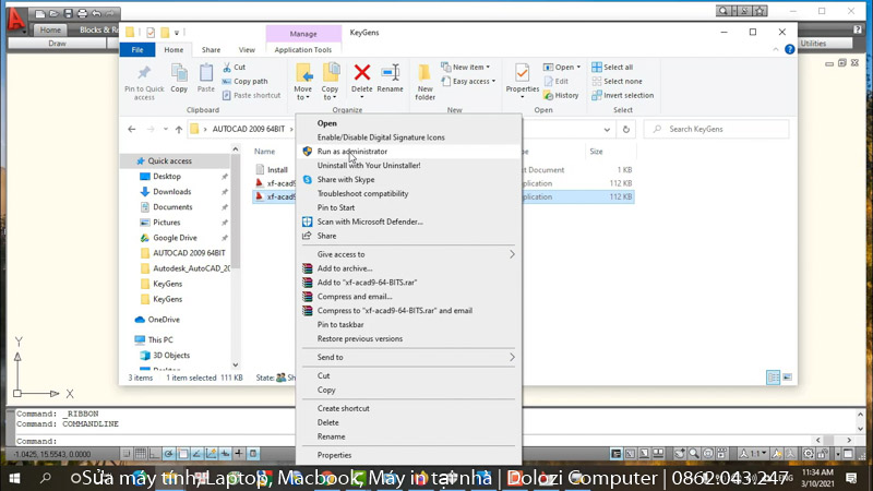 chạy file crack