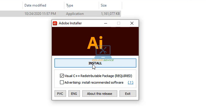 Chọn Install