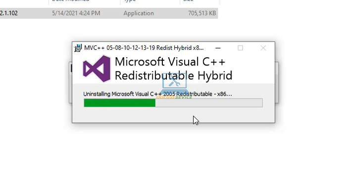 Visual C++ đang được cài đặt