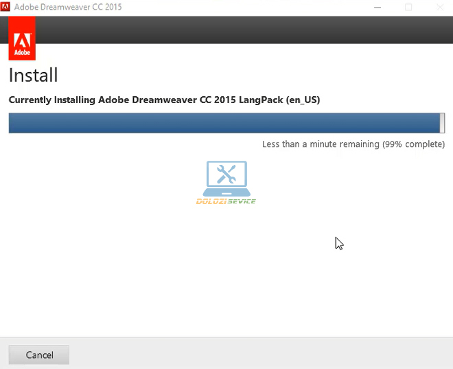 Đợi phần mềm Dreamweaver 2015 Full Crack hoàn tất