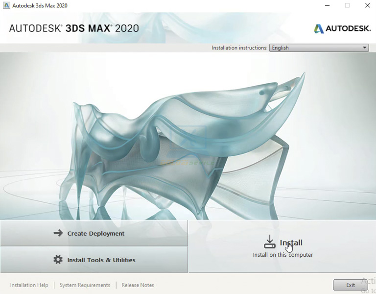 Ta chọn Install để cài 3DS Max 2020