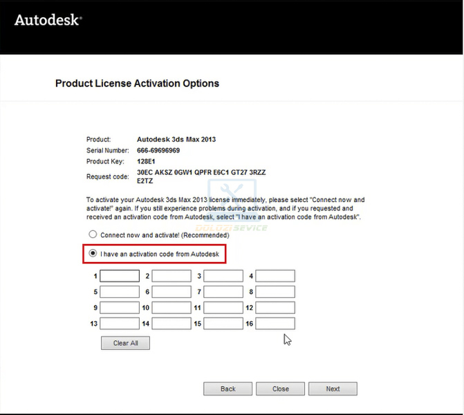 Ta chọn I have an activation code from Autodesk
