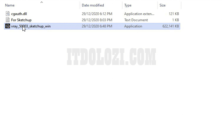 Giải nén phần mềm sau đó chạy File Vray 5.0 for Sketchup 2020