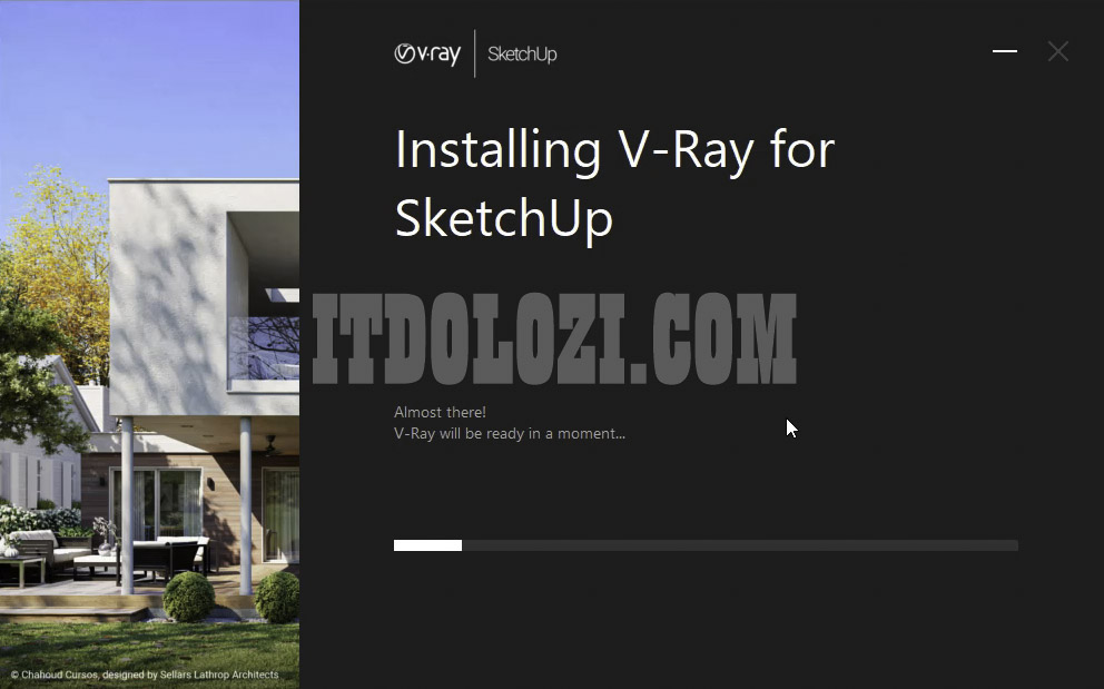 Đợi Vray 5.0 for Sketchup 2020 cài đặt hoàn tất