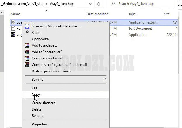 Ta tiến hành Copy File cgauth.dll trong thư mục Crack