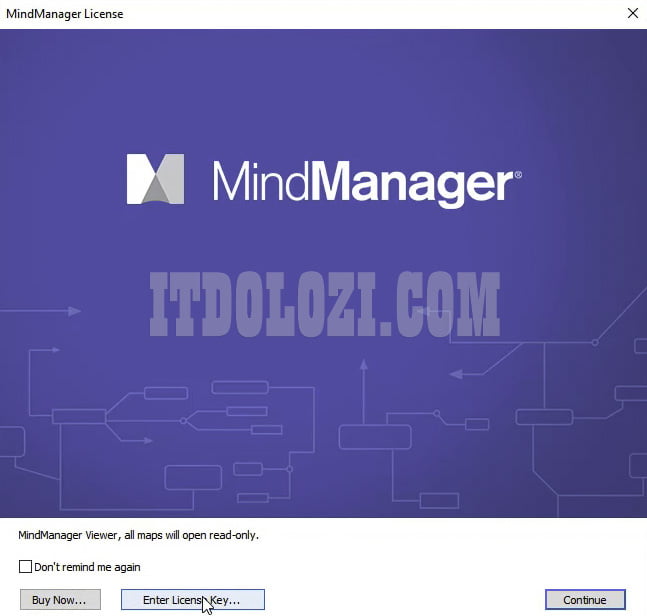 Giao diện phần mềm Mindjet MindManager 2020 chưa có bản quyền