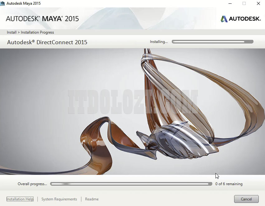 Đợi phần mềm Autodesk Maya 2015 hoàn tất