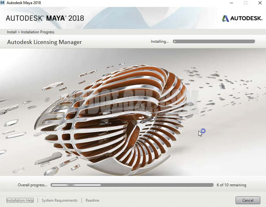 Đợi phần mềm Autodesk Maya 2018 hoàn tất