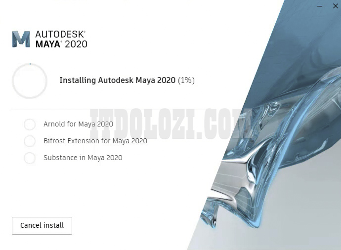 Đợi phần mềm Autodesk Maya 2020 cài đặt hoàn tất