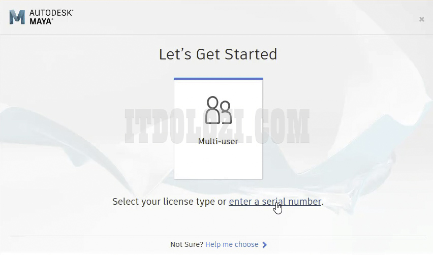 Khởi chạy phần mềm Autodesk Maya 2020 sau đó nhấn Enter a Serial Number