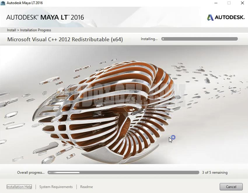 Đợi phần mềm Autodesk Maya LT 2016 hoàn tất