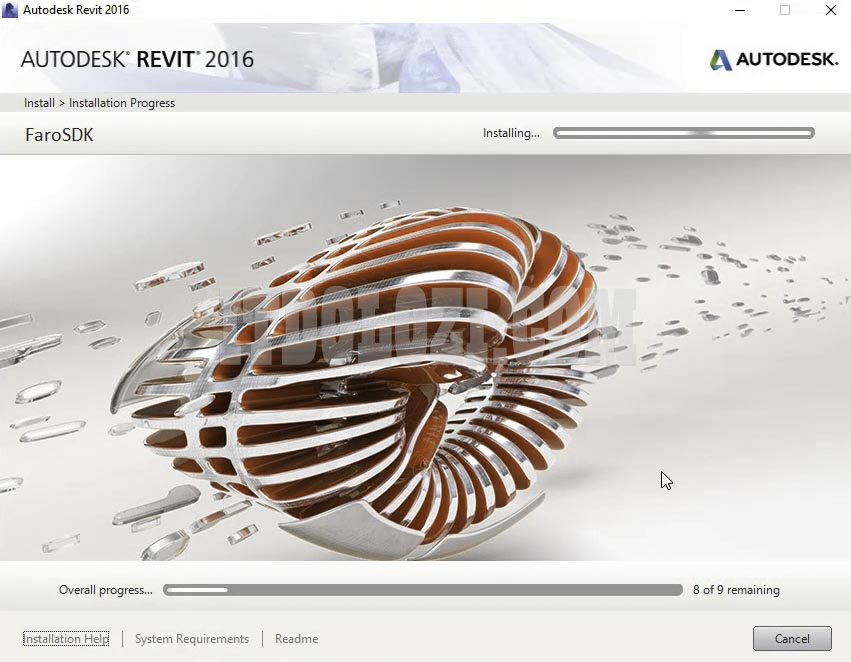 Đợi cài đặt phần mềm Autodesk Revit 2016