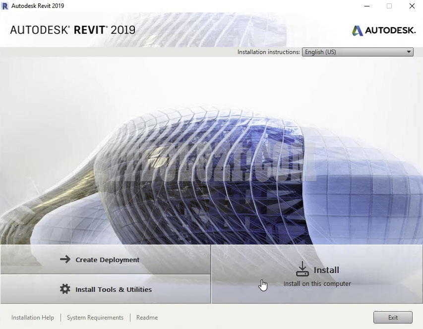 Ta nhấn Install để bắt đầu cài đặt Autodesk Revit 2019