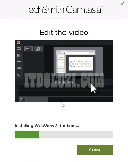 Đợi phần mềm Camtasia 2022 cài đặt hoàn tất