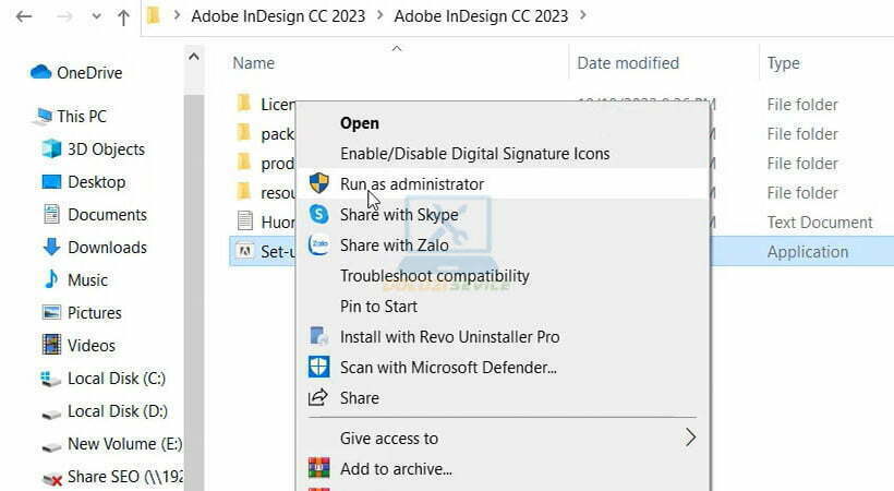 Chạy File setup