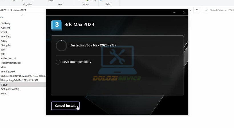 Đợi 3ds max 2023 được cài đặt.