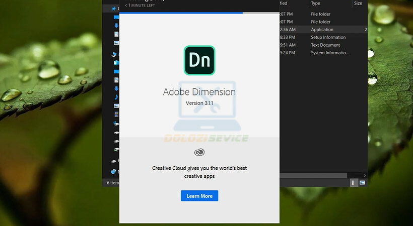 Đợi phần mềm Adobe Dimension 2020 được cài đặt.