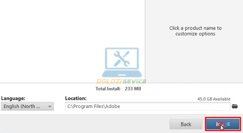 Chọn Install