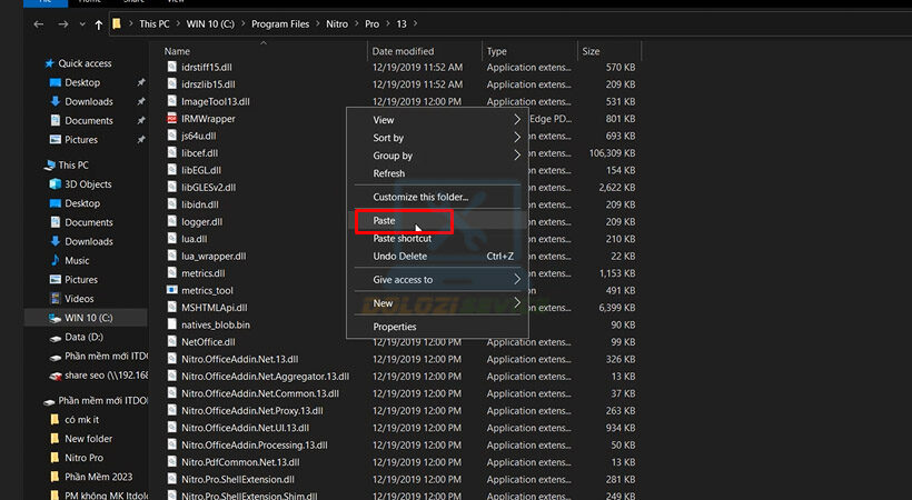 Paste file vừa Copy vào đây.