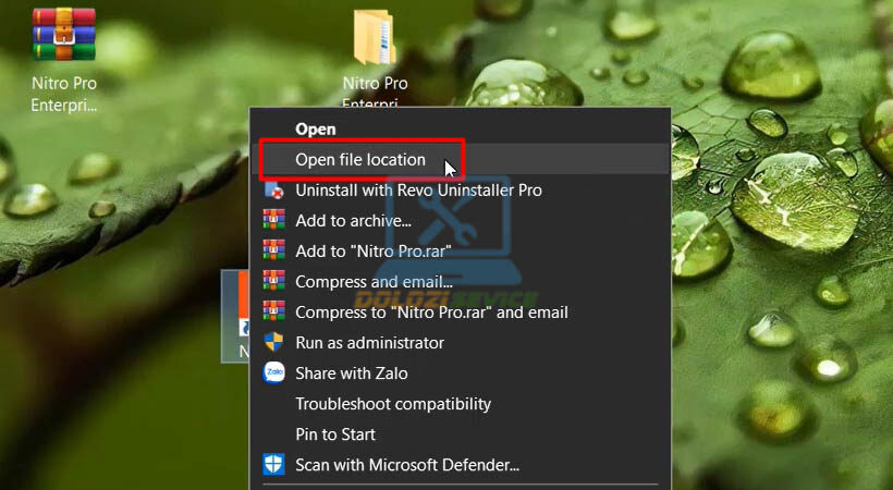 Mở vị trí file ra