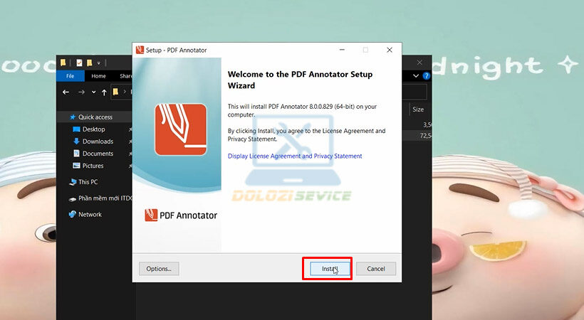 Tiến hành chọn Install PDF Annotator 2021.
