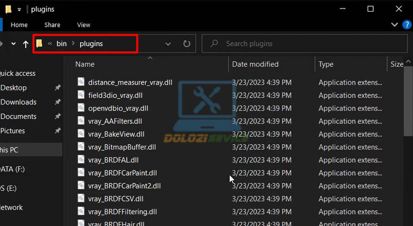 Mở vị trí file