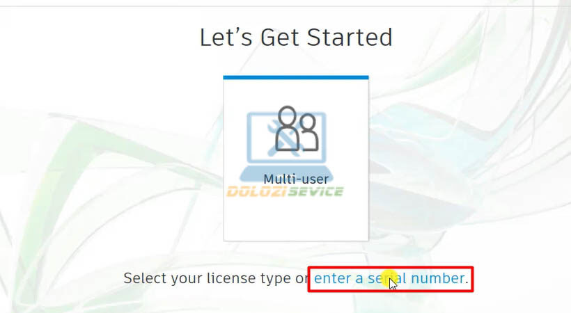 Chọn Enter a serial number
