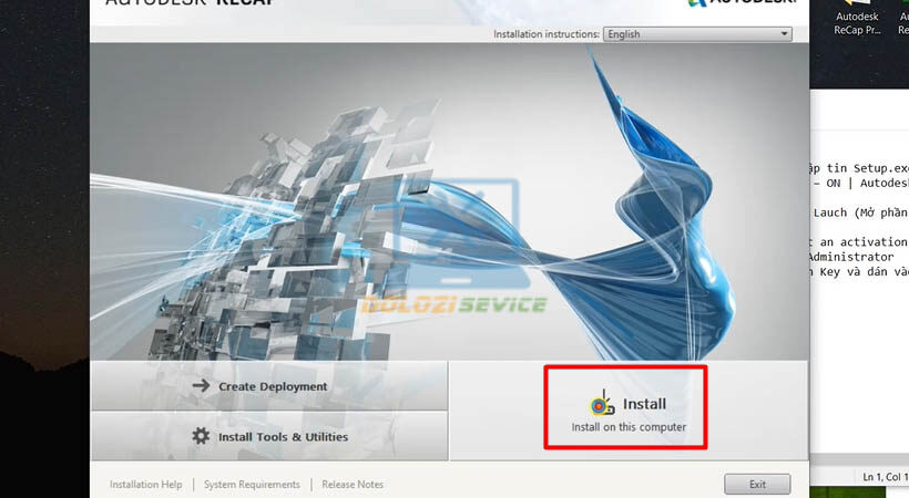 Chọn Install