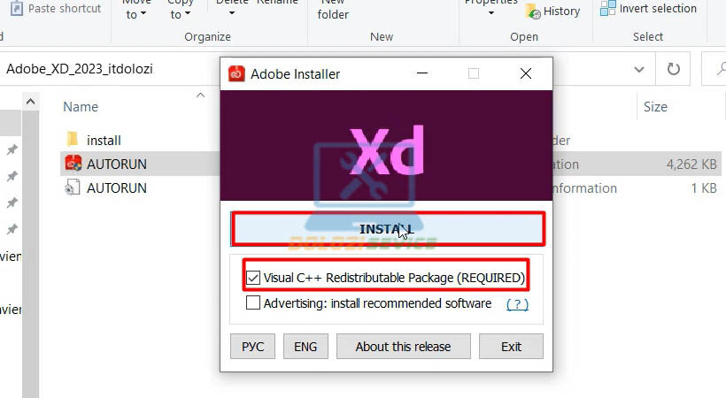 Chọn Install